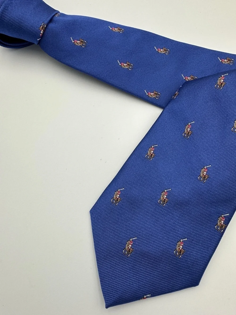 Polo Ralph Lauren Silk Tie Polo Pony All-Over Print Italy Classic Preppy Luxury
